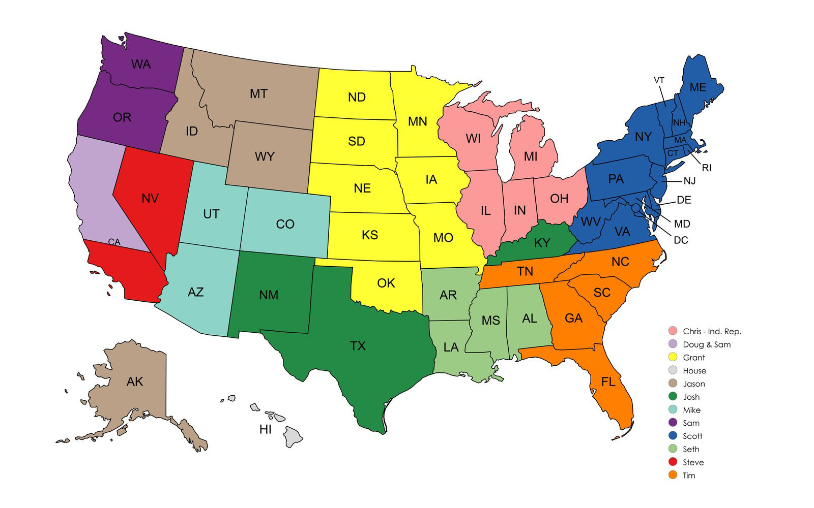 GCMC Sales Territory Map